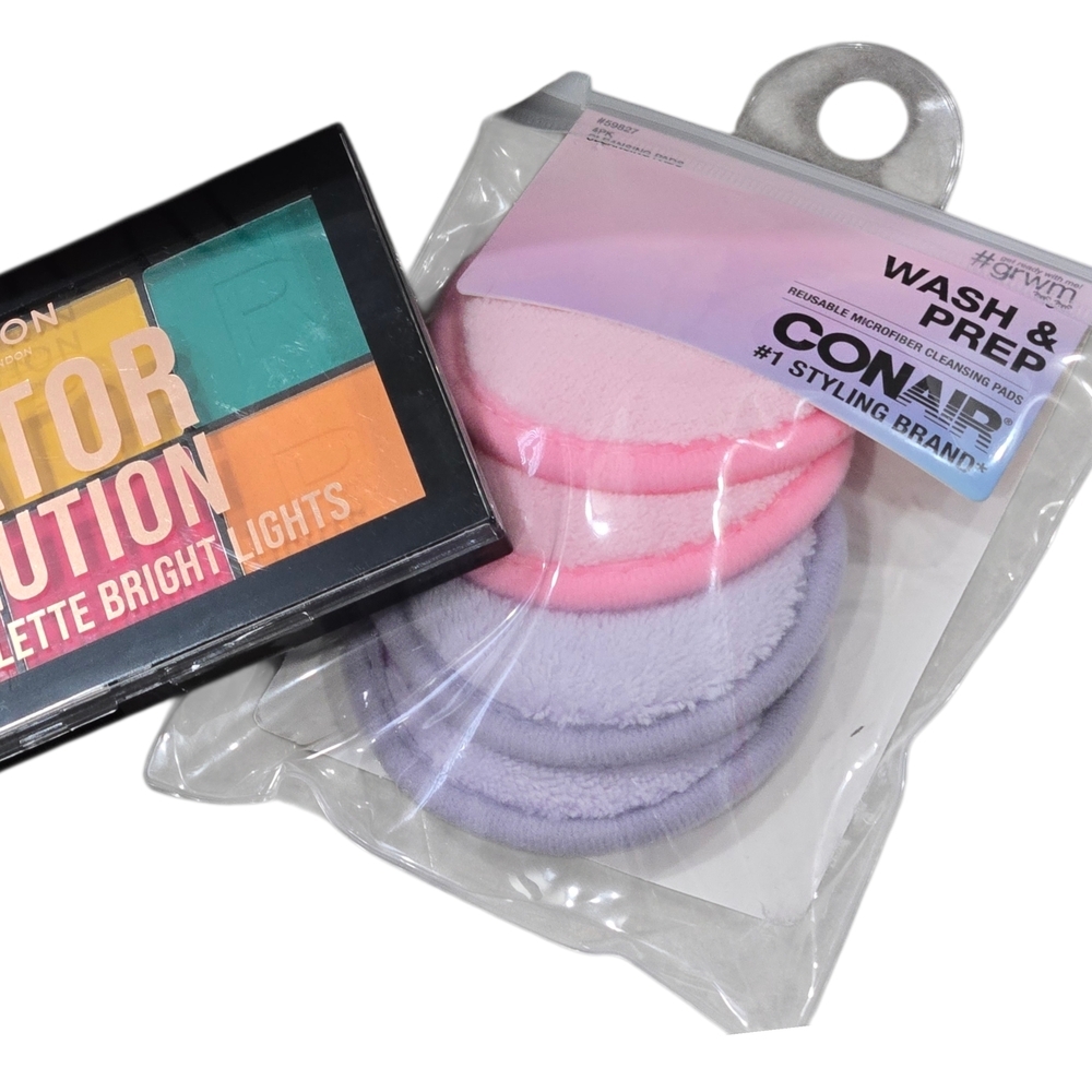 Rae Dunn Makeup Bag With EOS, Revolution Eye Palette, & Conair BUNDLE - Picture 3 of 7